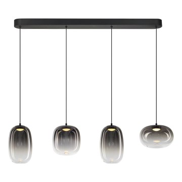 LED-kattokruunu johdossa VASO LED/15W/230V musta/savuinen
