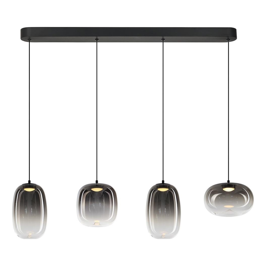 LED-kattokruunu johdossa VASO LED/15W/230V musta/savuinen