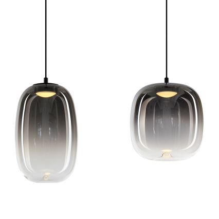 LED-kattokruunu johdossa VASO LED/15W/230V musta/savuinen