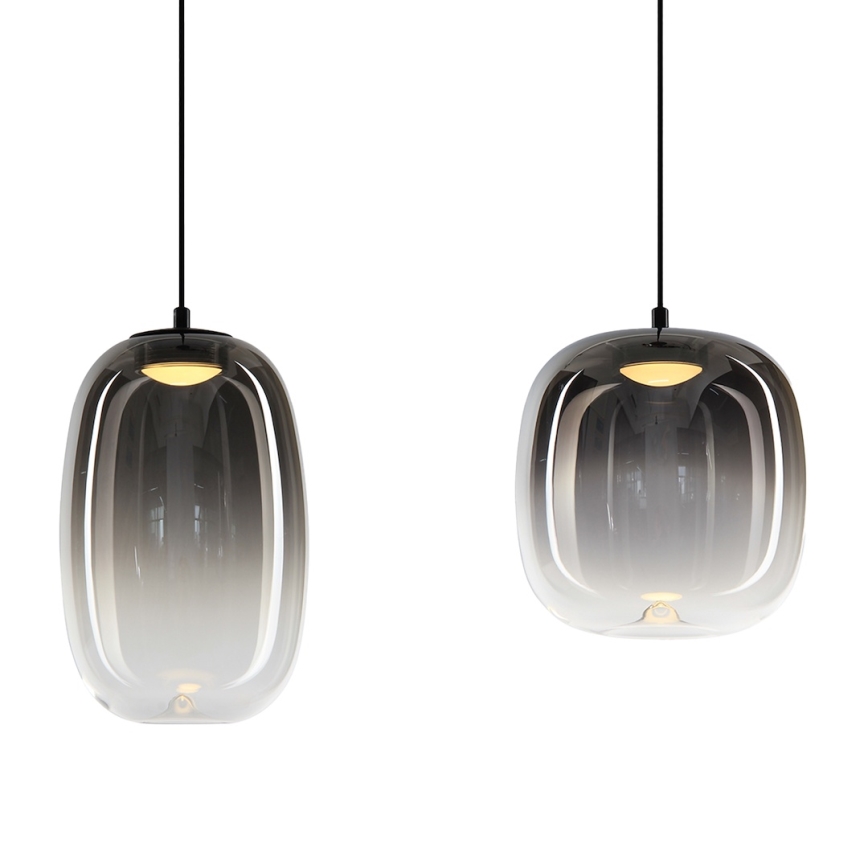 LED-kattokruunu johdossa VASO LED/15W/230V musta/savuinen
