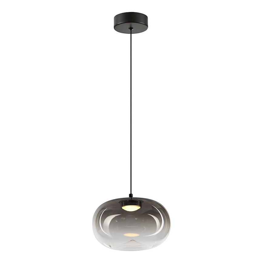 LED-kattokruunu johdossa VASO LED/4W/230V halkaisija 18 cm musta/savuinen