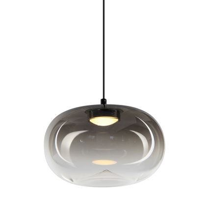 LED-kattokruunu johdossa VASO LED/4W/230V halkaisija 18 cm musta/savuinen