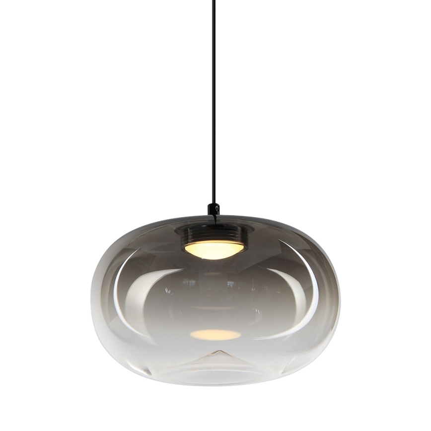 LED-kattokruunu johdossa VASO LED/4W/230V halkaisija 18 cm musta/savuinen