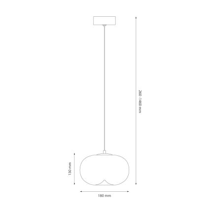 LED-kattokruunu johdossa VASO LED/4W/230V halkaisija 18 cm musta/savuinen