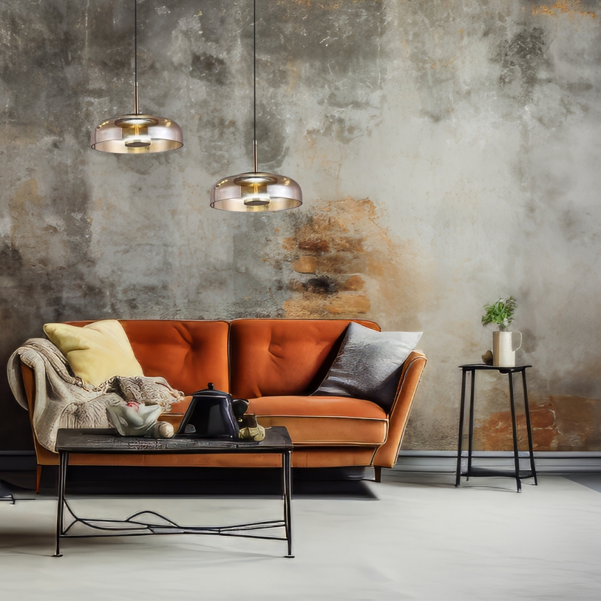 LED-kattokruunu johdossa VETRO LED/6W/230V halkaisija 23 cm beige/musta
