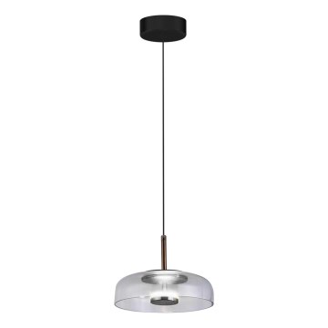 LED-kattokruunu johdossa VETRO LED/6W/230V halkaisija 23 cm harmaa/musta