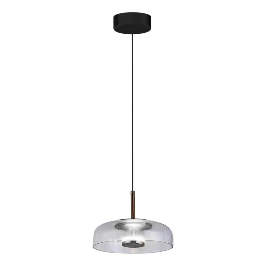 LED-kattokruunu johdossa VETRO LED/6W/230V halkaisija 23 cm harmaa/musta