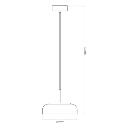 LED-kattokruunu johdossa VETRO LED/6W/230V halkaisija 23 cm harmaa/musta