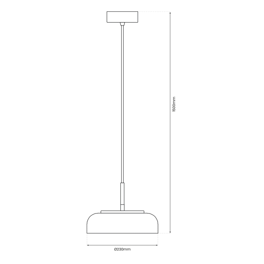LED-kattokruunu johdossa VETRO LED/6W/230V halkaisija 23 cm harmaa/musta