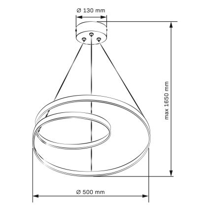 LED-kattokruunu johdossa ZEFIRA LED/40W/230V 4000K halkaisija 50 cm kiiltävä kromi