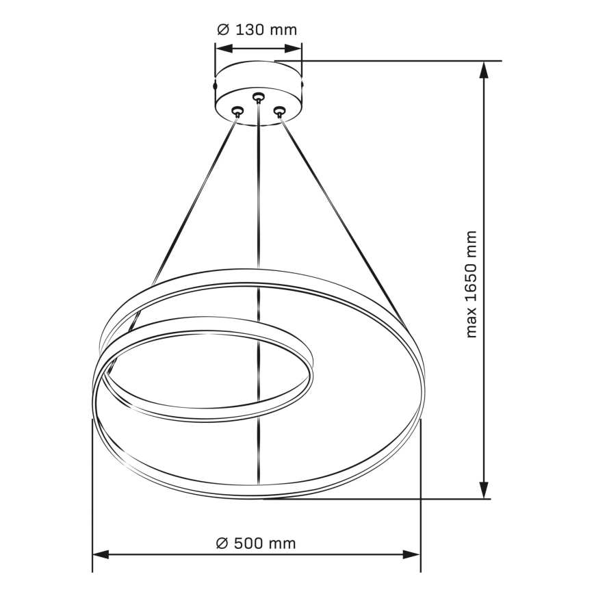 LED-kattokruunu johdossa ZEFIRA LED/40W/230V 4000K halkaisija 50 cm kiiltävä kromi