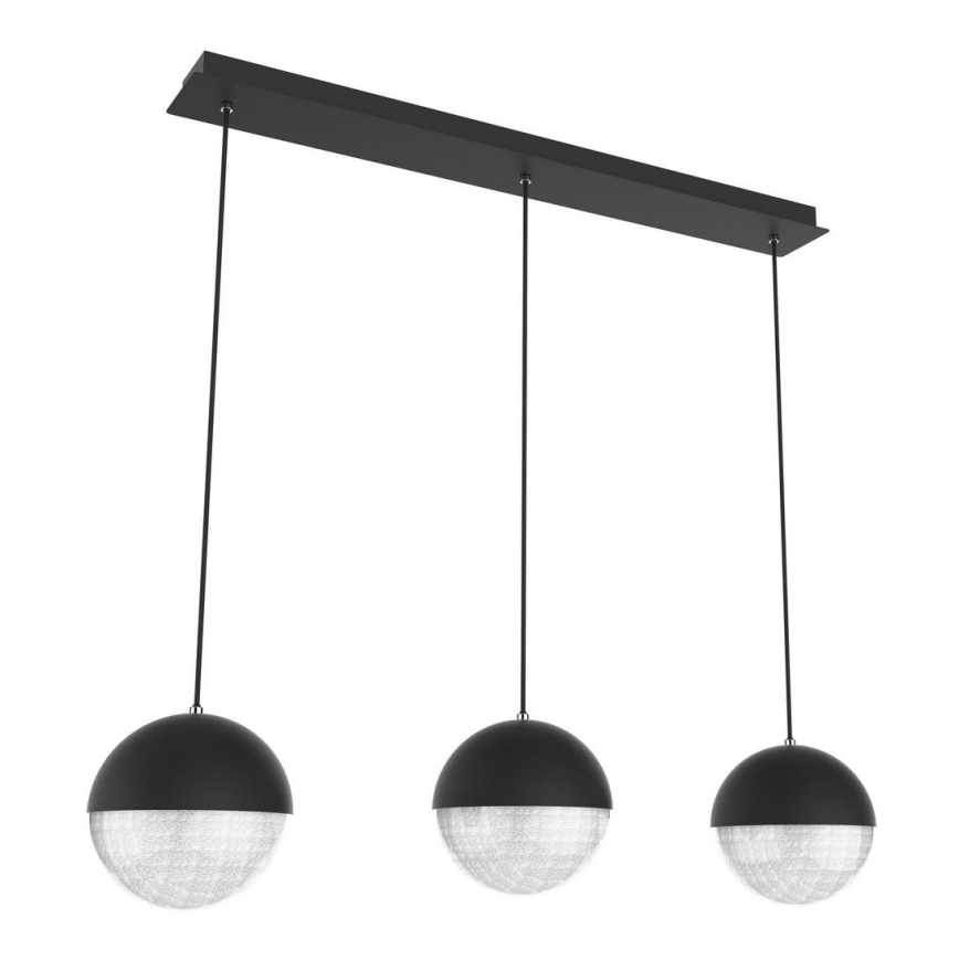 LED-kattokruunu ketjussa FURNI 3xLED/5W/230V musta