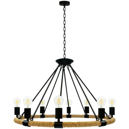 LED Kattokruunu ketjussa ROPE ARTHUR 8xE27/6W/230V