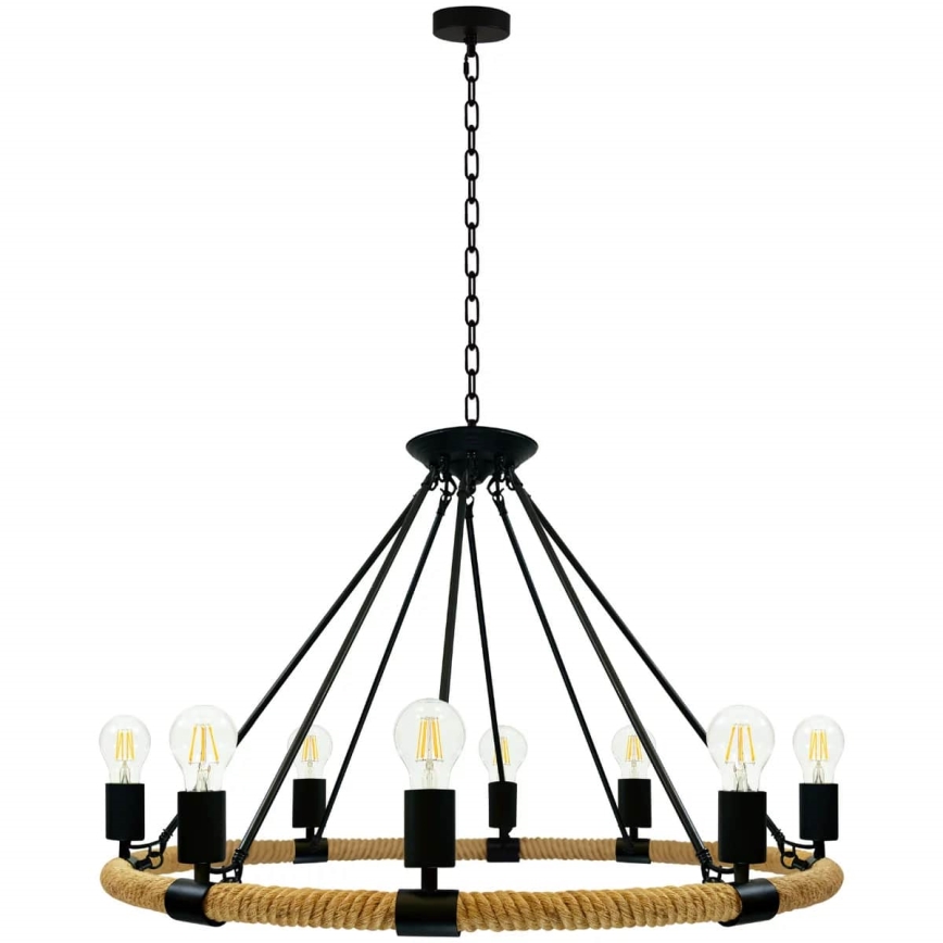LED Kattokruunu ketjussa ROPE ARTHUR 8xE27/6W/230V