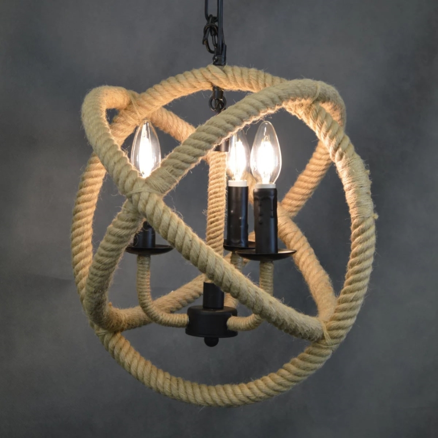 LED Kattokruunu ketjussa ROPE GLOBO 3xE14/4,3W/230V