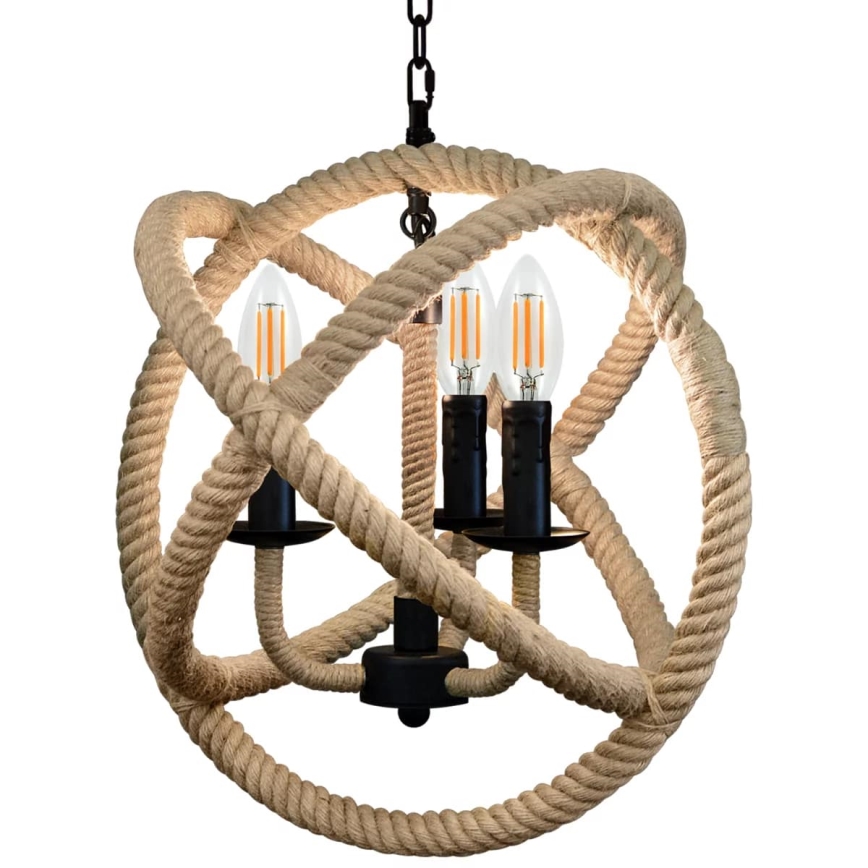 LED Kattokruunu ketjussa ROPE GLOBO 3xE14/4,3W/230V