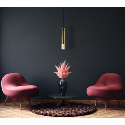 LED Kattokruunu narulla BARS 1xGU10/4,8W/230V gold