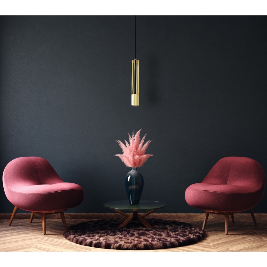 LED Kattokruunu narulla BARS 1xGU10/4,8W/230V gold