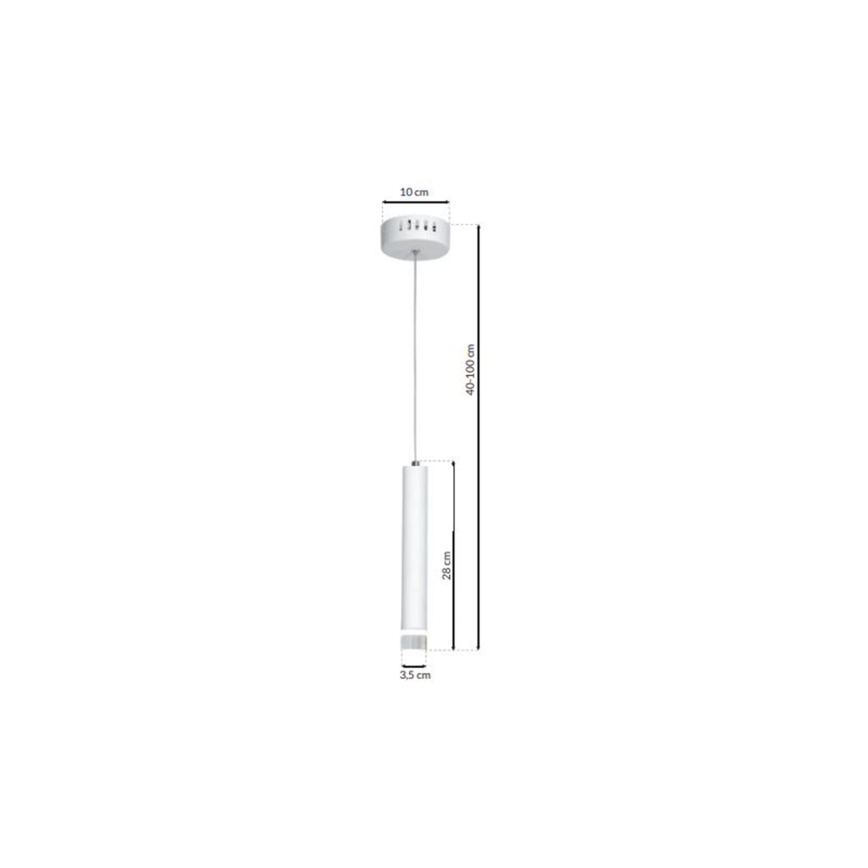 LED-kattokruunu narussa ALBA 1xLED/5W/230V valkoinen