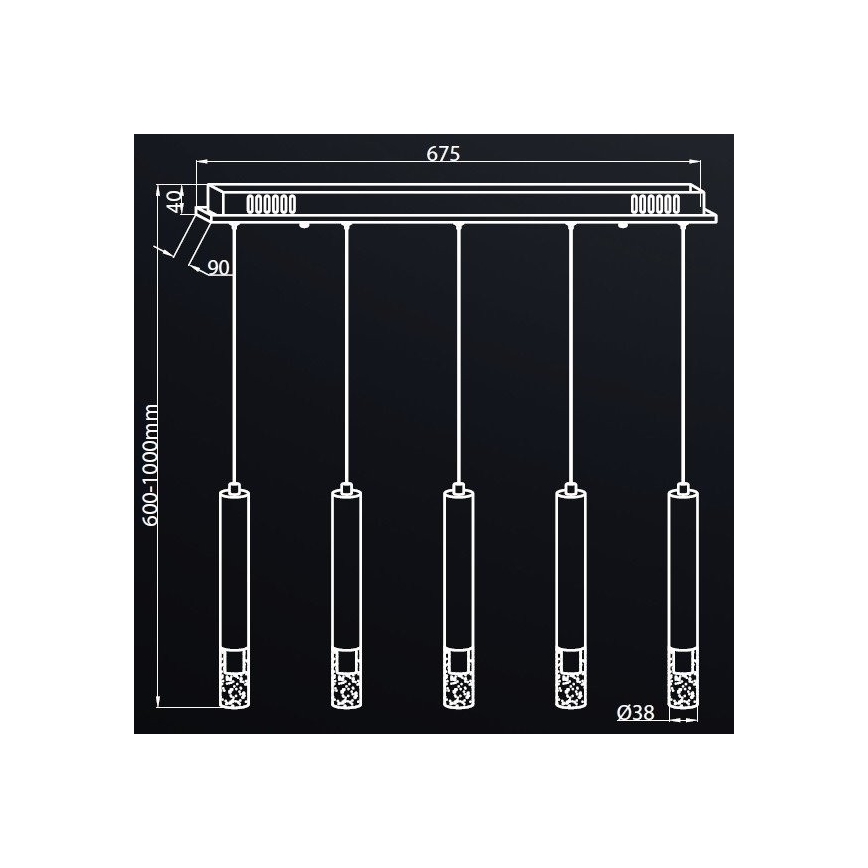 LED-kattokruunu narussa ALBA 5xLED/25W/230V valkoinen