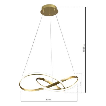 LED-kattokruunu narussa CAPPIO LED / 36W / 230V kultainen