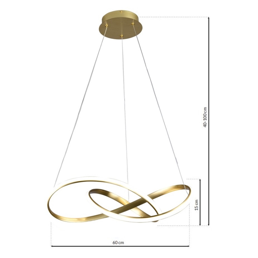 LED-kattokruunu narussa CAPPIO LED / 36W / 230V kultainen