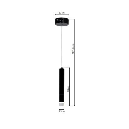 LED-kattokruunu narussa CARBON LED/5W/230V