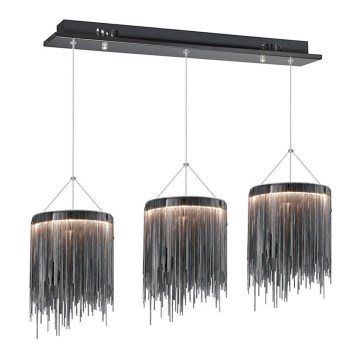 LED-kattokruunu narussa CASCATA BLACK 3xLED/54W/230V