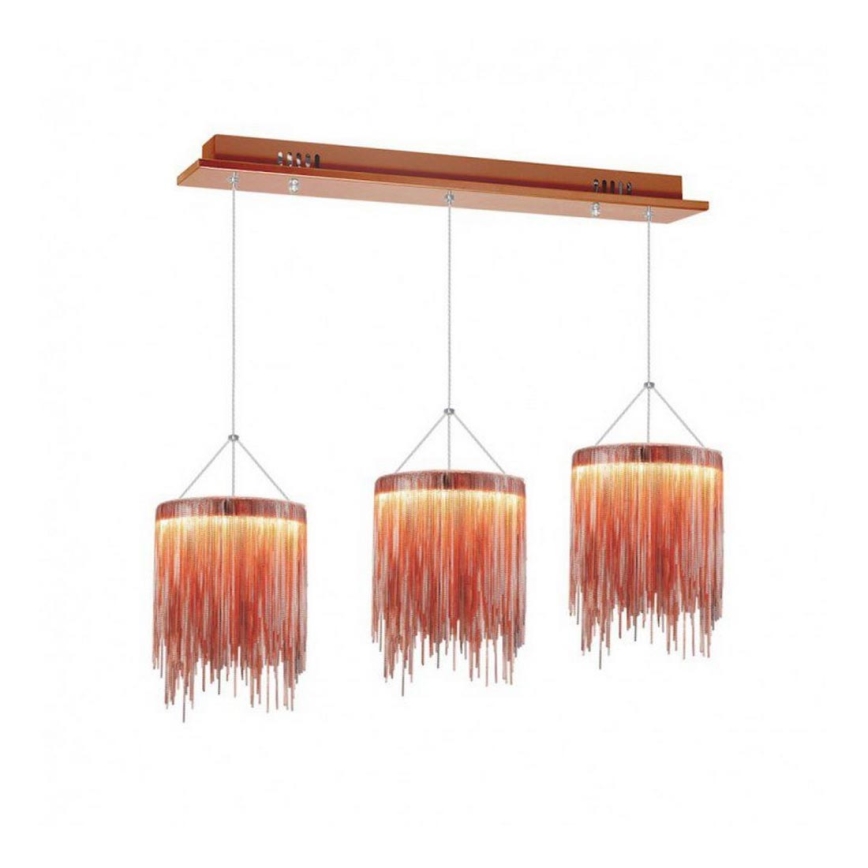 LED-kattokruunu narussa CASCATA COPPER 3xLED/54W/230V