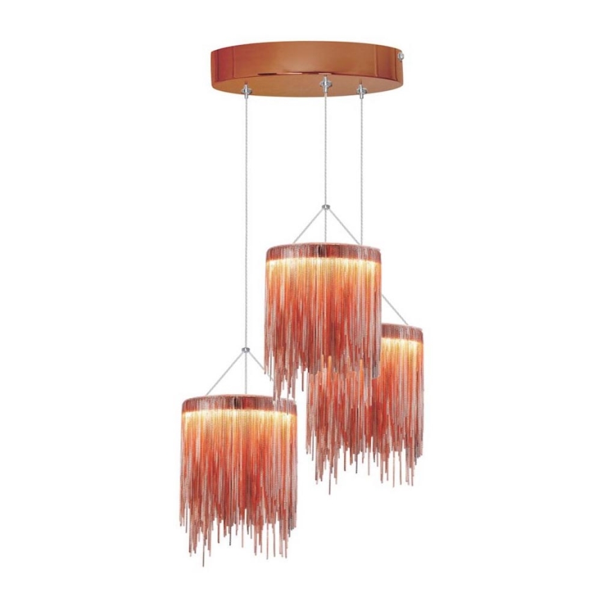 LED-kattokruunu narussa CASCATA COPPER 3xLED/54W/230V