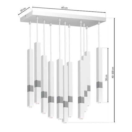 LED-kattokruunu narussa CASTRO 11xG9/7W/230V