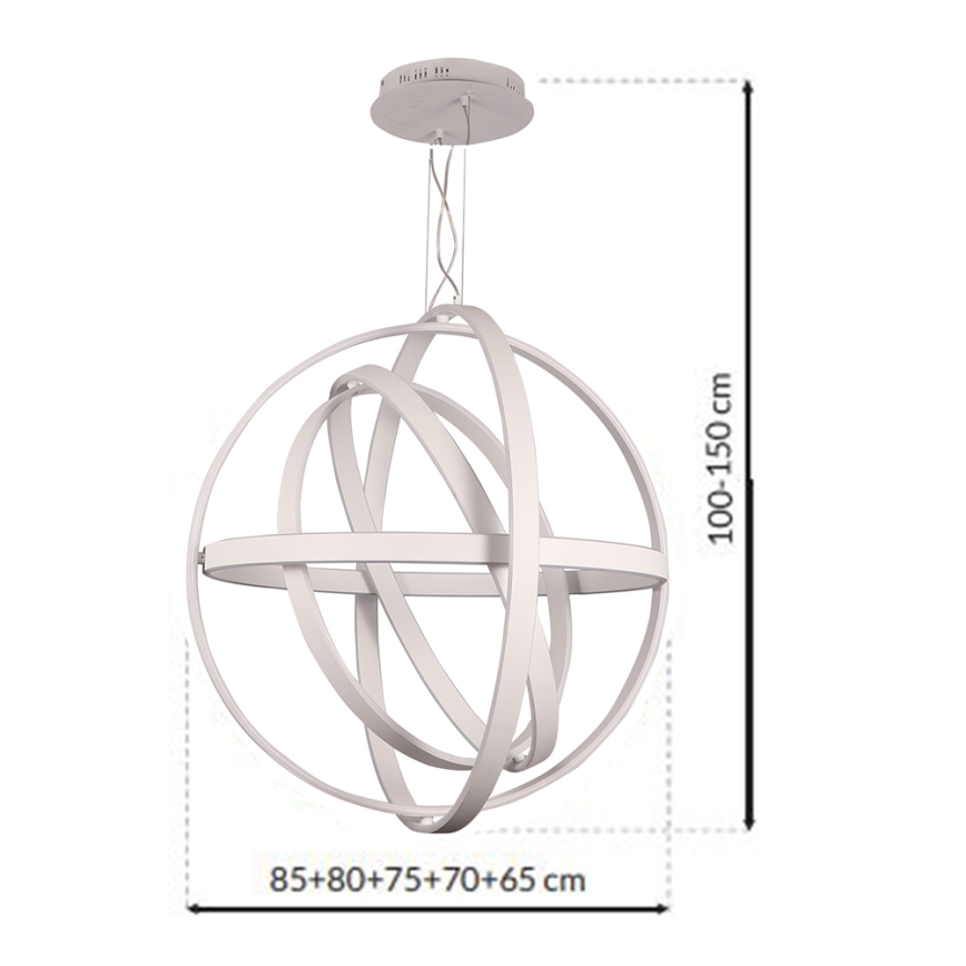LED-kattokruunu narussa COPERNICUS 1xLED/260W/230V valkoinen