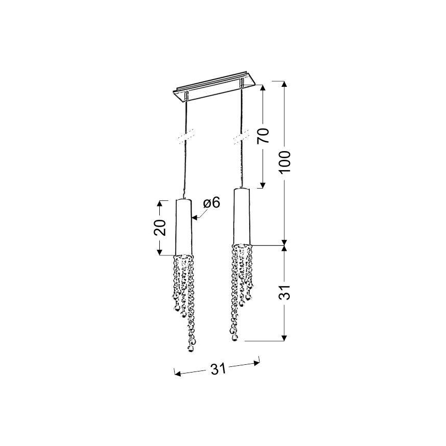 LED-kattokruunu narussa DUERO 2xLED/3W/230V