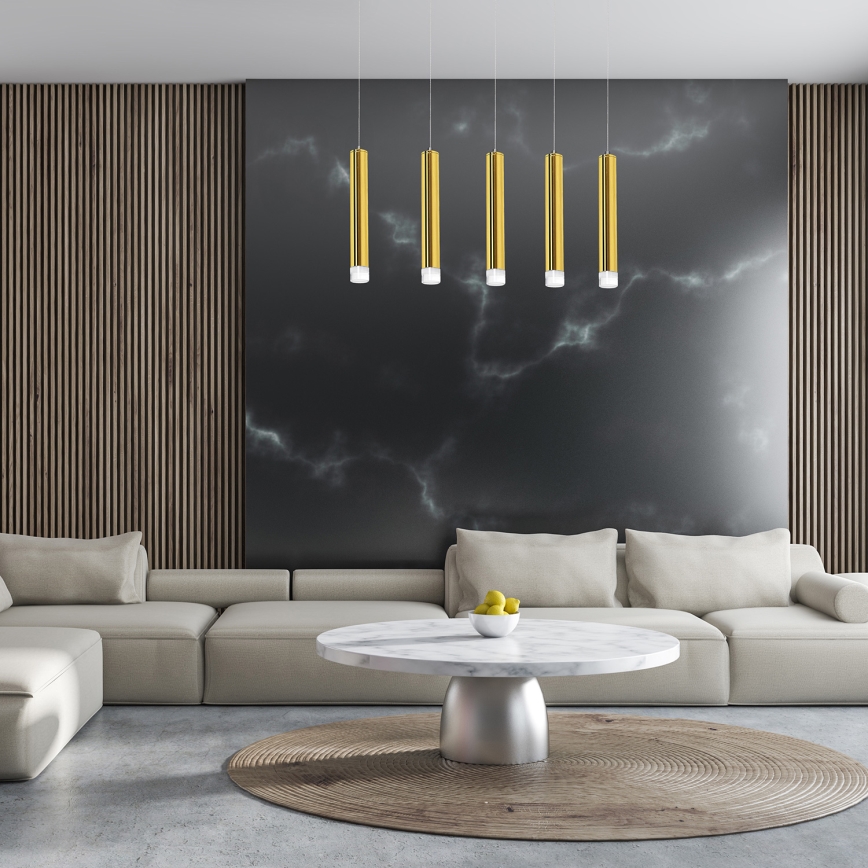 LED-kattokruunu narussa GOLDIE 5xLED/25W/230V kultainen