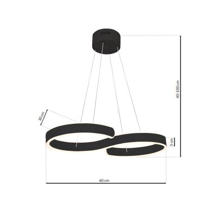 LED-kattokruunu narussa INFINITY LED/50W/230V