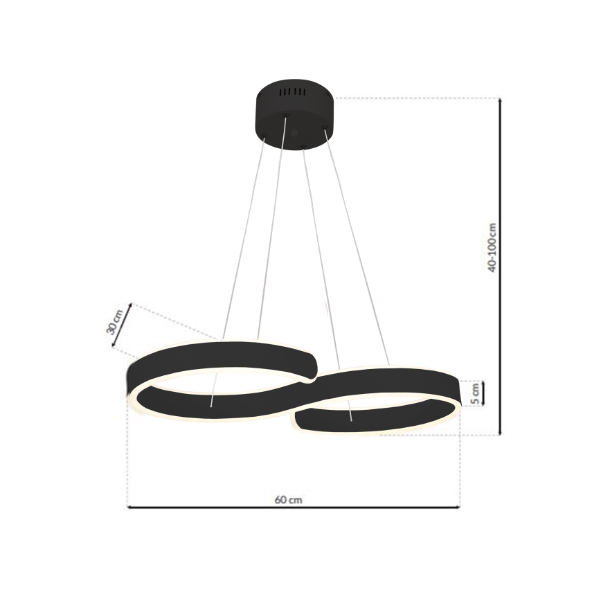 LED-kattokruunu narussa INFINITY LED/50W/230V