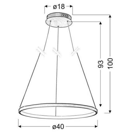 LED-kattokruunu narussa LUNE LED/25W/230V