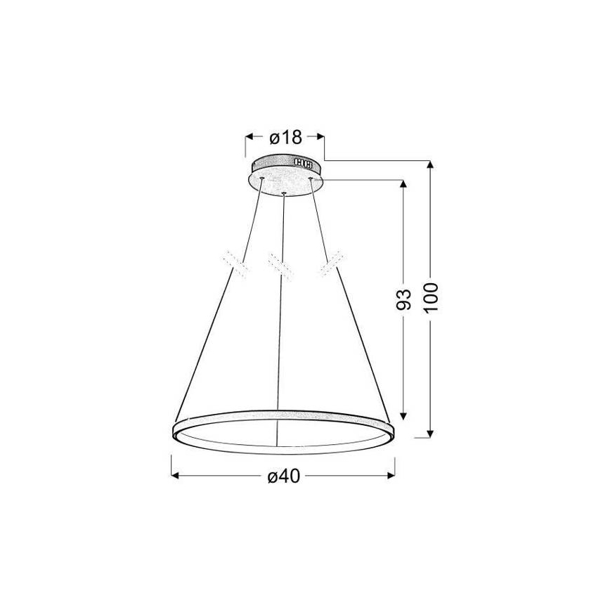 LED-kattokruunu narussa LUNE LED/25W/230V