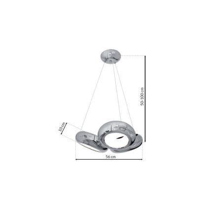 LED-kattokruunu narussa MERCURIO 3xLED/12W/230V