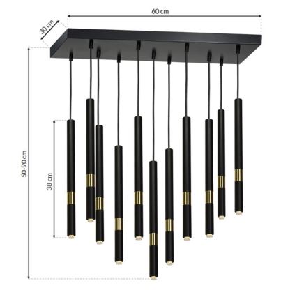 LED-kattokruunu narussa MONZA 11xG9/7W/230V