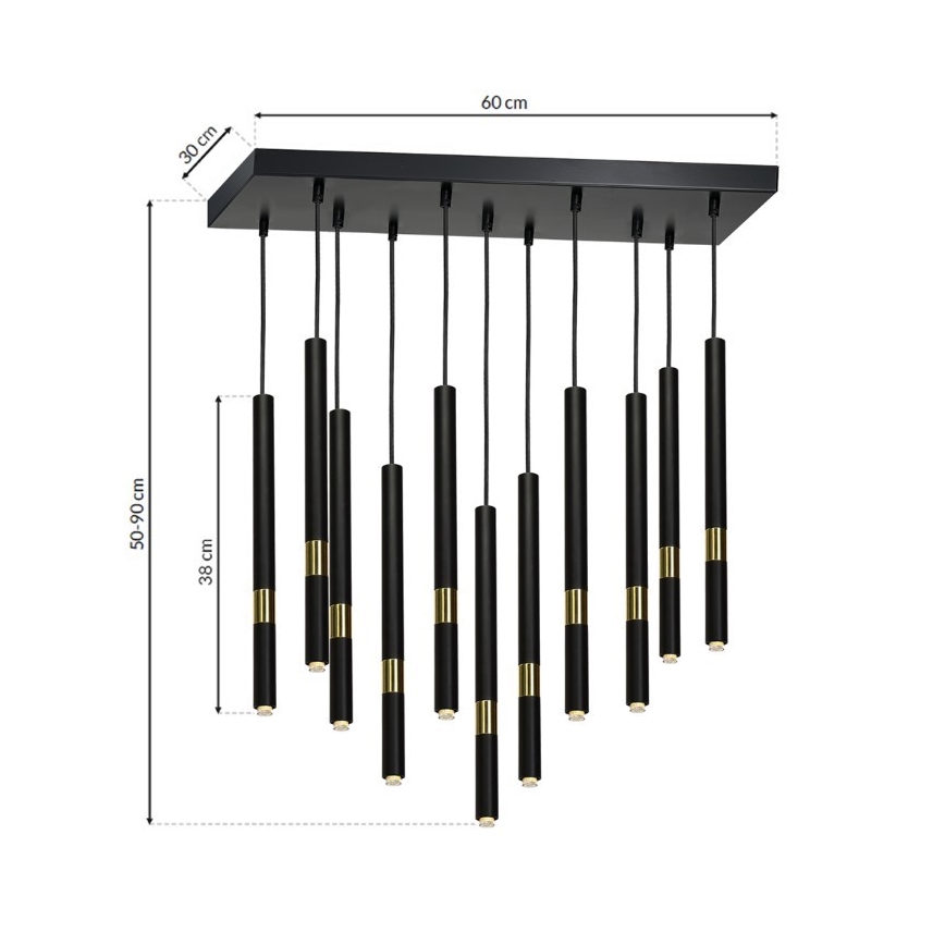 LED-kattokruunu narussa MONZA 11xG9/7W/230V