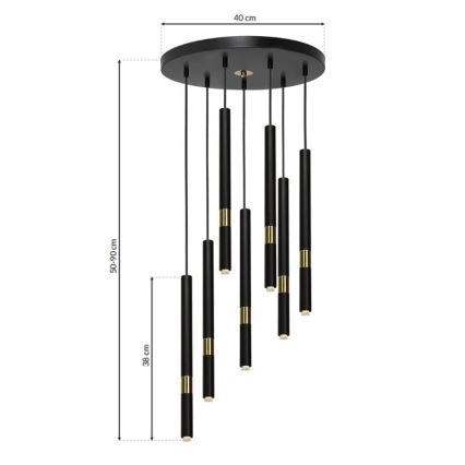 LED-kattokruunu narussa MONZA 7xG9/7W/230V