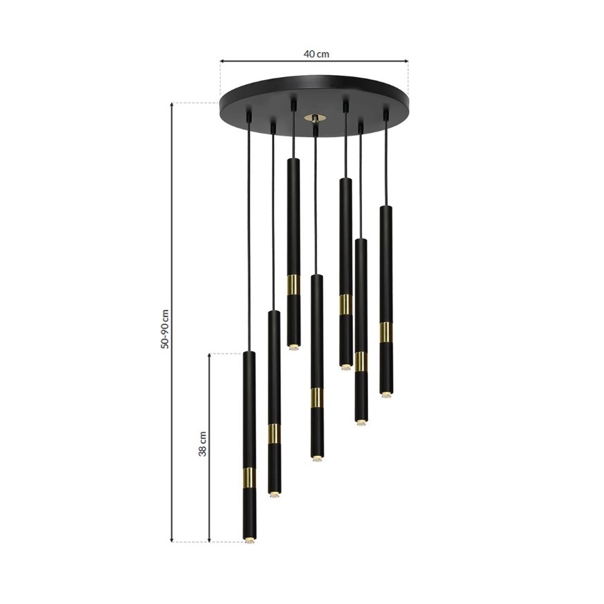 LED-kattokruunu narussa MONZA 7xG9/7W/230V