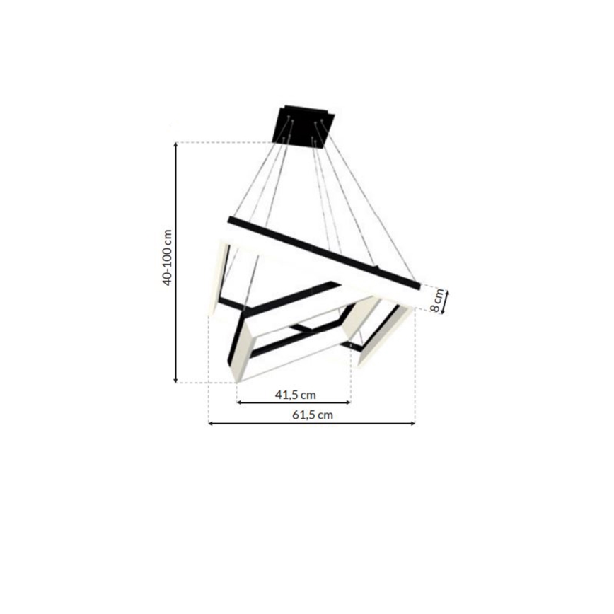 LED-kattokruunu narussa NERO 2xLED/80W/230V