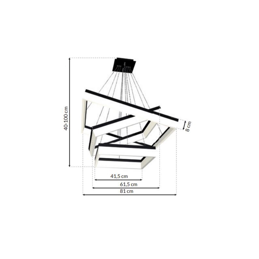 LED-kattokruunu narussa NERO 3xLED/140W/230V