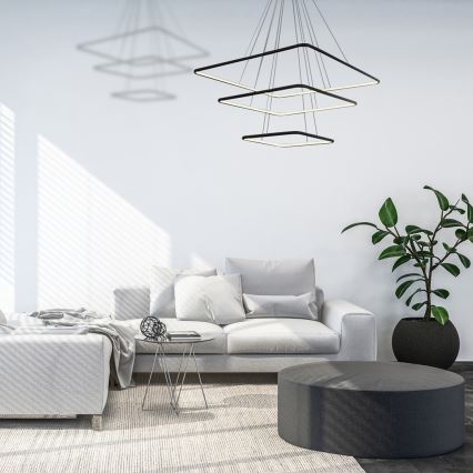 LED-kattokruunu narussa NIX LED/117W/230V musta
