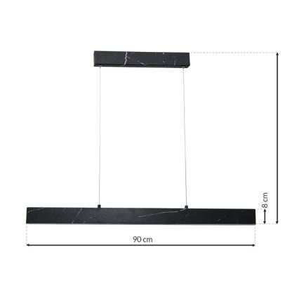 LED-kattokruunu narussa PIERCE LED/18W/230V musta