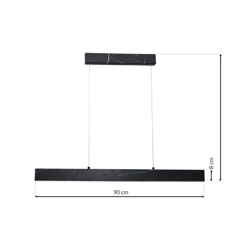 LED-kattokruunu narussa PIERCE LED/18W/230V musta
