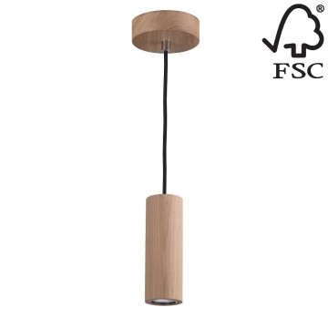 LED-kattokruunu narussa PIPE 1xGU10/5W/230V matta tammi - FSC-sertifioitu