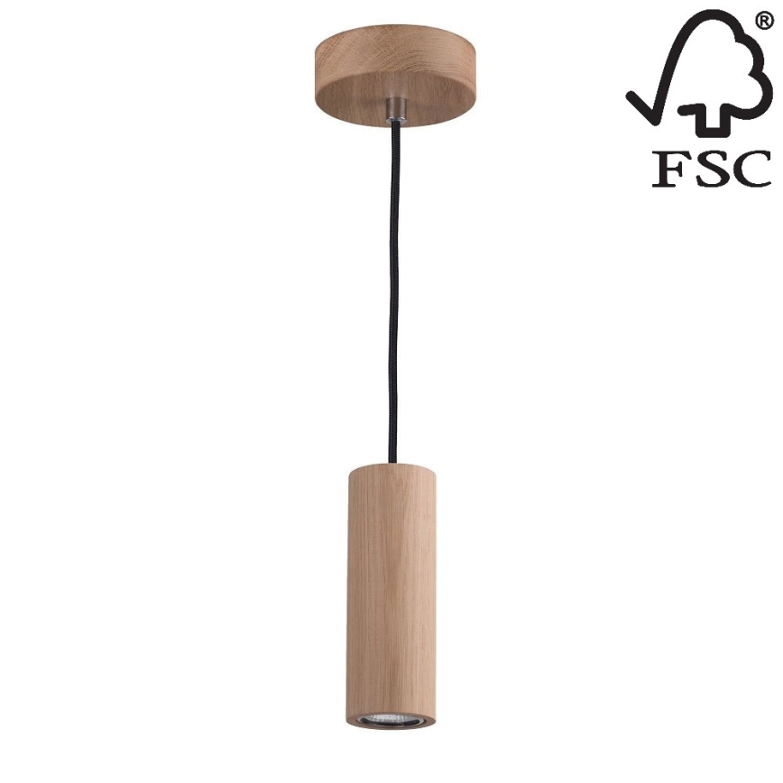 LED-kattokruunu narussa PIPE 1xGU10/5W/230V matta tammi - FSC-sertifioitu